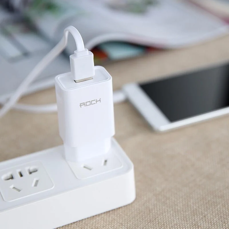 ROCK Schnellladegerät USB-Ladegerät MTK-Schnellladegerät 2 in 1-Technologie 5V2A 9V2A Universal-Schnellladegerät Ausverkauf 49%