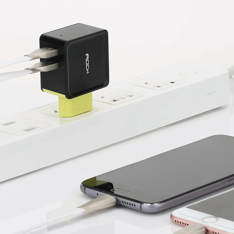 ROCK Handy-Ladegerät 5V1A 5V2.4A Universal-Reise-Telefon-USB-Ladegerät, 124 USB-Wandladegerät für iPhone-Adapter Ausverkauf 49 %