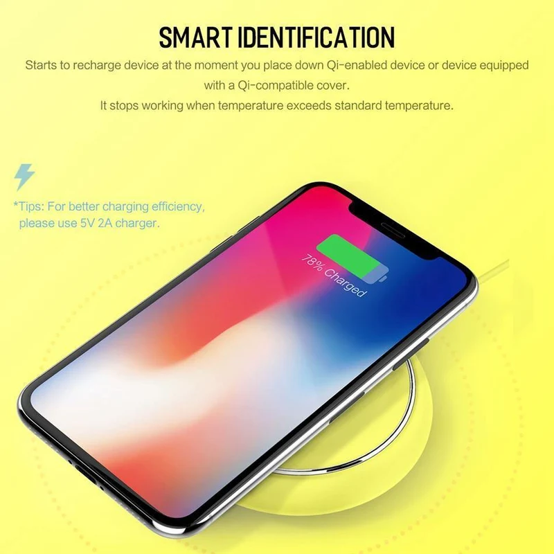 ROCK Qi Wireless-Ladegerät für iPhone X 8 für Samsung Galaxy Note 8 S8 S7 S6 Rand Handy Desktop 5W Wireless Charging