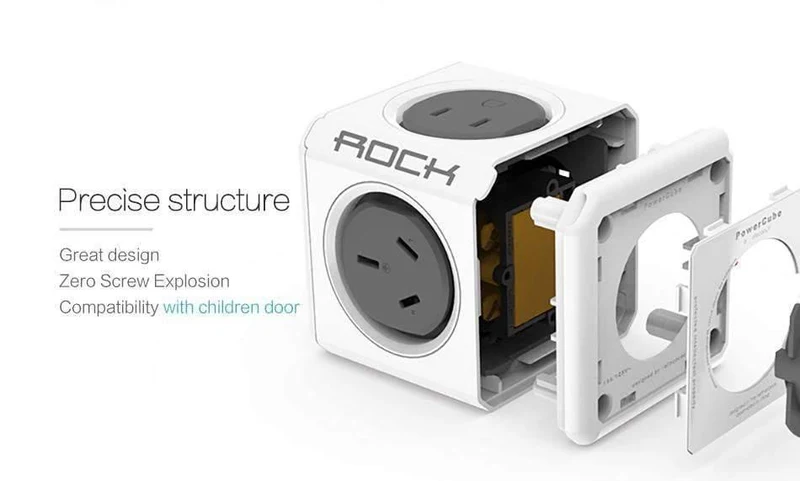 ROCK Telefon-Ladegerät mit vier Netzsteckern und zwei USB-Anschlüssen, Ladebuchse für iPhone/Samsun-Tablets mit USB-Kabel