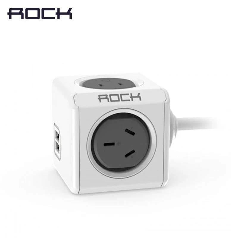 ROCK Telefon-Ladegerät mit vier Netzsteckern und zwei USB-Anschlüssen, Ladebuchse für iPhone/Samsun-Tablets mit USB-Kabel