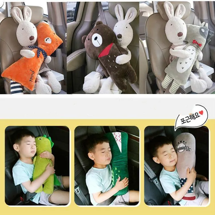Auto Sitz Gürtel Abdeckung Cartoon plüsch Kinder Kinder Kissen Schulter Pads Sicherheit Stellungs Polsterung Taille Kissen Styling