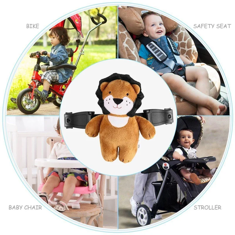 Babysitz-Schloss, Sicherheitsgurt, Gürtelschnalle mit Plüsch-Löwenbezug für Kinderauto, Stuhl, Kinderwagen, Kinderwagen