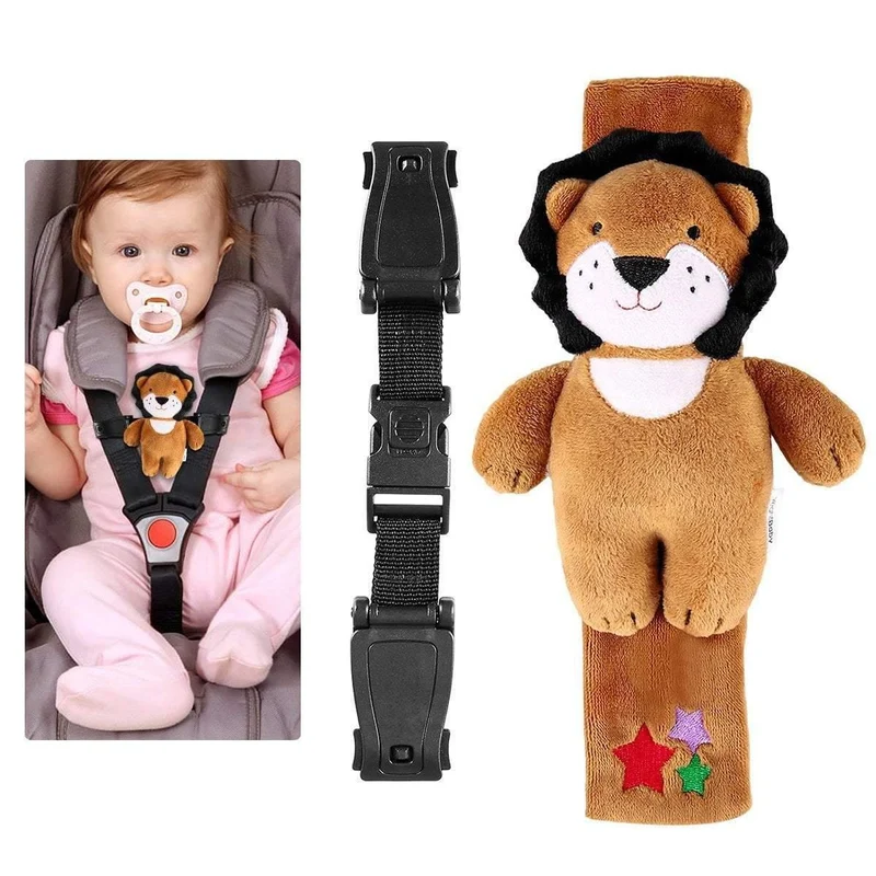 Babysitz-Schloss, Sicherheitsgurt, Gürtelschnalle mit Plüsch-Löwenbezug für Kinderauto, Stuhl, Kinderwagen, Kinderwagen