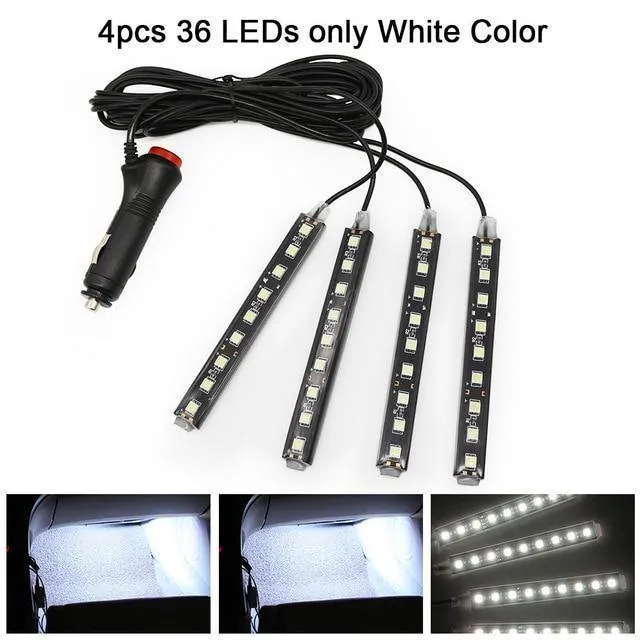 RGB LED DRL Streifen Licht Auto Innen Dekorative Lichter Automobil Atmosphäre Lampe Fernbedienung/Sprache/App Control Fuß lampen