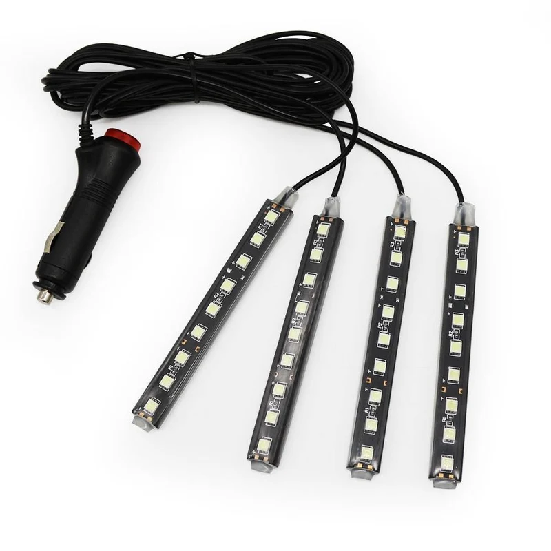 RGB LED DRL Streifen Licht Auto Innen Dekorative Lichter Automobil Atmosphäre Lampe Fernbedienung/Sprache/App Control Fuß lampen