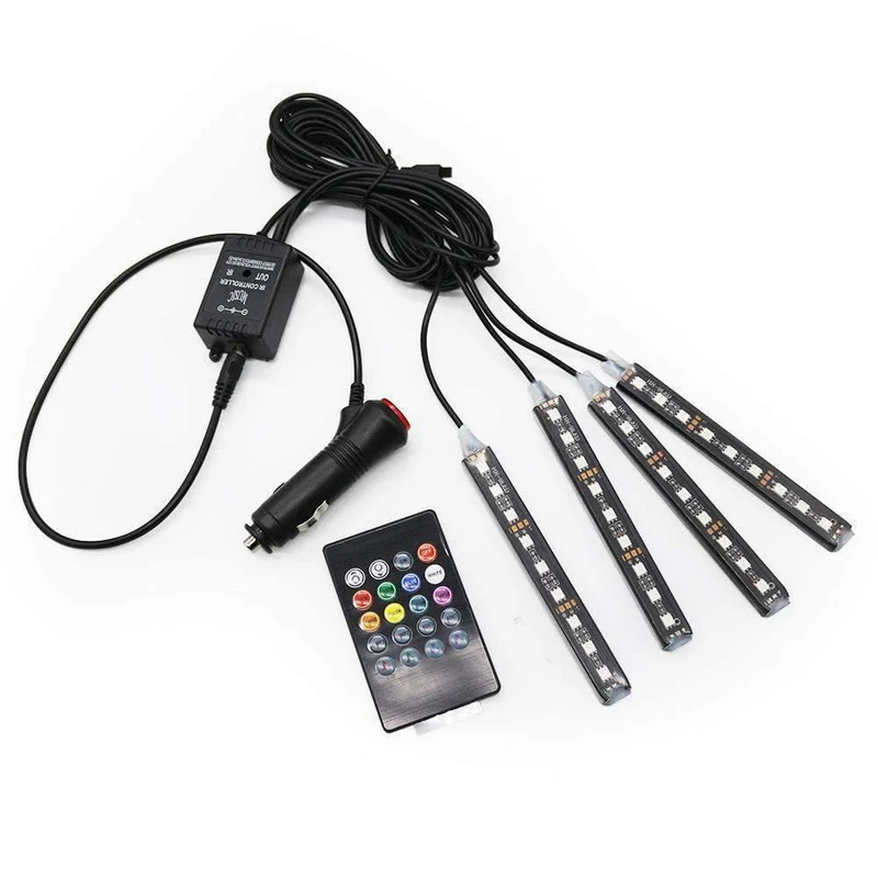 RGB LED DRL Streifen Licht Auto Innen Dekorative Lichter Automobil Atmosphäre Lampe Fernbedienung/Sprache/App Control Fuß lampen