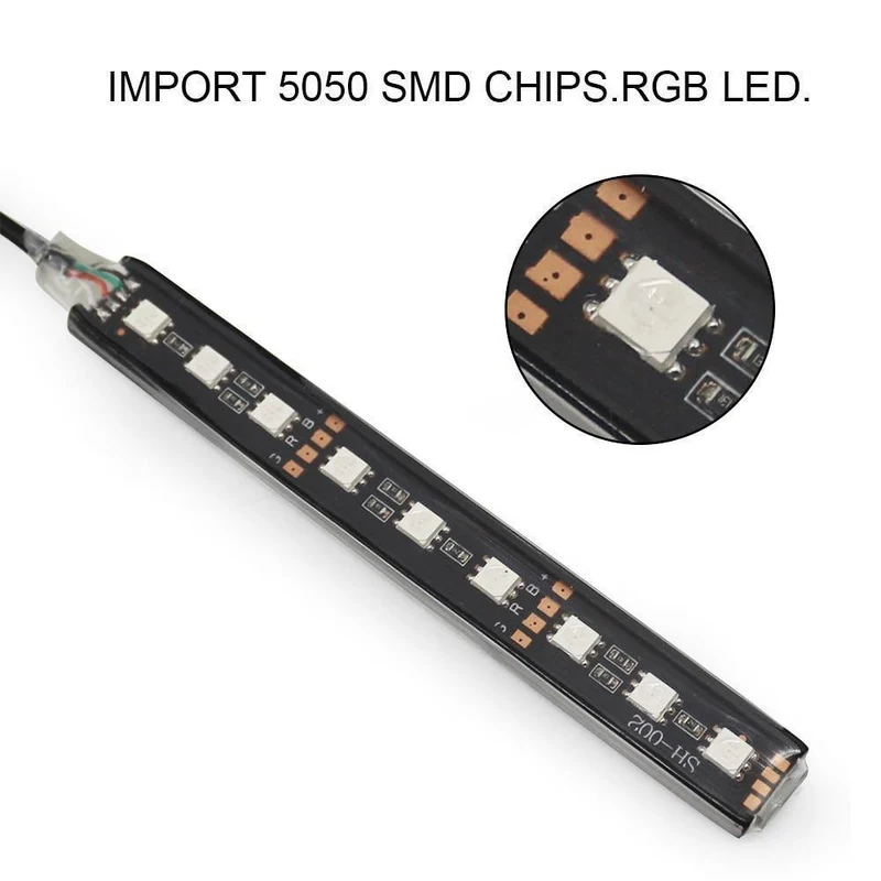 RGB LED DRL Streifen Licht Auto Innen Dekorative Lichter Automobil Atmosphäre Lampe Fernbedienung/Sprache/App Control Fuß lampen