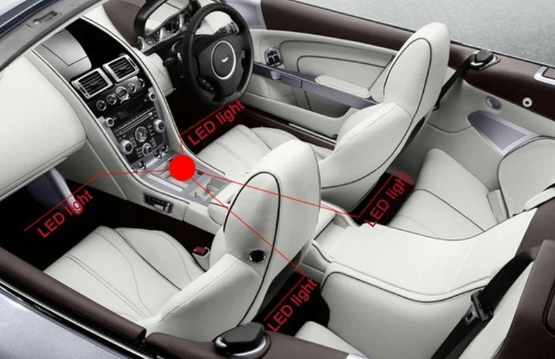 RGB LED DRL Streifen Licht Auto Innen Dekorative Lichter Automobil Atmosphäre Lampe Fernbedienung/Sprache/App Control Fuß lampen