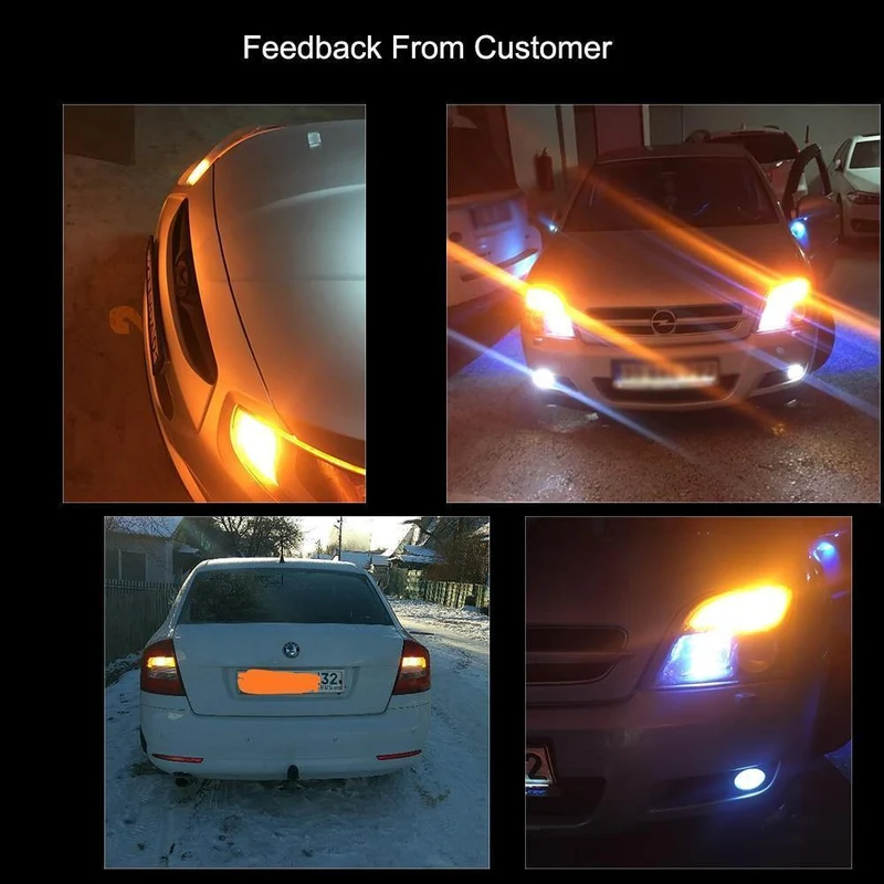E-Bright 2 Stück 1156 P21W BA15S PY21W BAU15S LED Canbus 3014 S25 fehlerfrei Auto-Blinker 12 V DC, kein Hyperblitz, bernsteinfarben, weiß