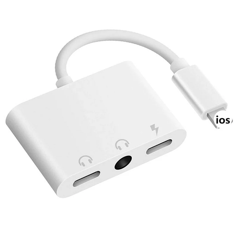 Doppeltes Lightning-Kopfhörer-Audio- und Kopfhörer-Ladeadapterkabel 3in1 für iPhone X/6/7 Plus Handy-Zubehör