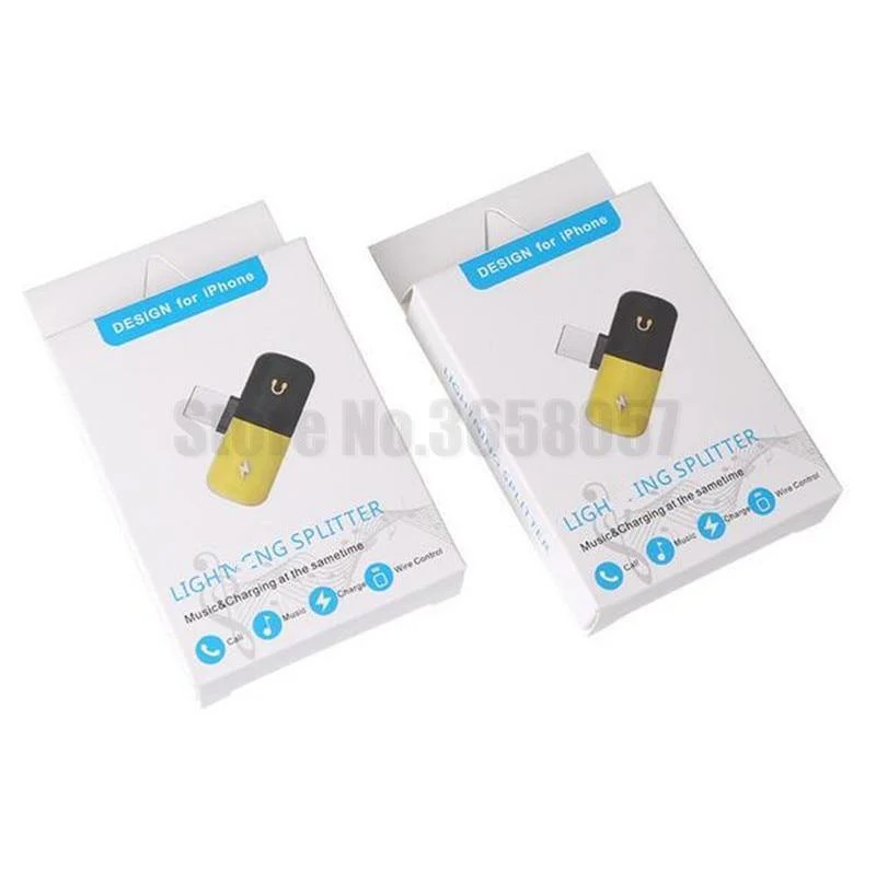 50 stücke Mini Pille Form 8 Pin Audio/Lade 2 in 1 Adapter Jack Kopfhörer Aux Spiltter Für Iphone X XS Max XR 7 8 Plus