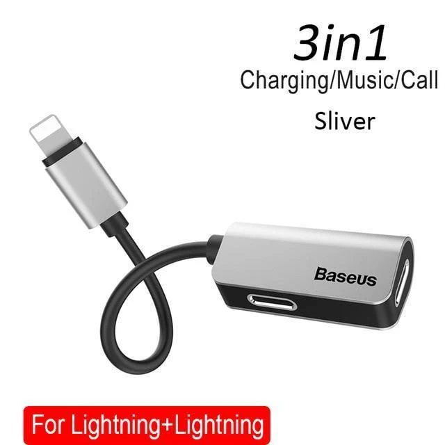 Baseus Aux Audio Kopfhörer Kopfhörer Adapter für iPhone Xs Max Xr X 8 7 Anschluss Ladegerät Splitter 2 in 1 Für Lightning Adapter