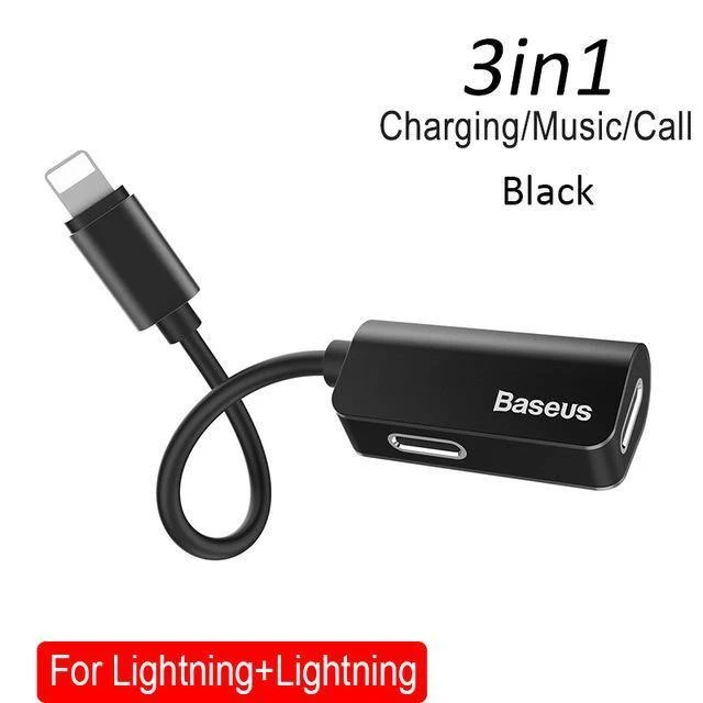 Baseus Aux Audio Kopfhörer Kopfhörer Adapter für iPhone Xs Max Xr X 8 7 Anschluss Ladegerät Splitter 2 in 1 Für Lightning Adapter