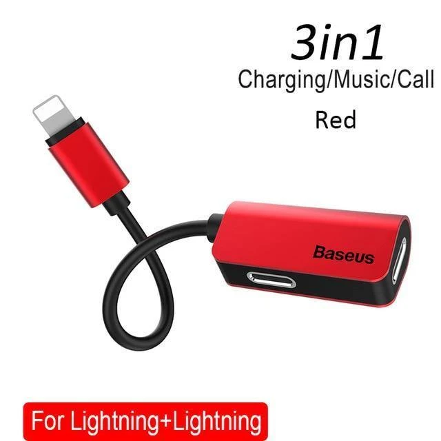 Baseus Aux Audio Kopfhörer Kopfhörer Adapter für iPhone Xs Max Xr X 8 7 Anschluss Ladegerät Splitter 2 in 1 Für Lightning Adapter