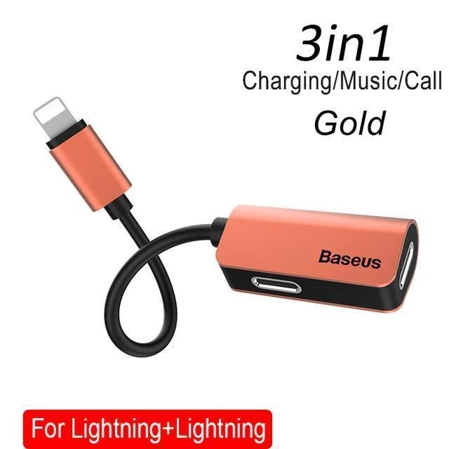 Baseus Aux Audio Kopfhörer Kopfhörer Adapter für iPhone Xs Max Xr X 8 7 Anschluss Ladegerät Splitter 2 in 1 Für Lightning Adapter