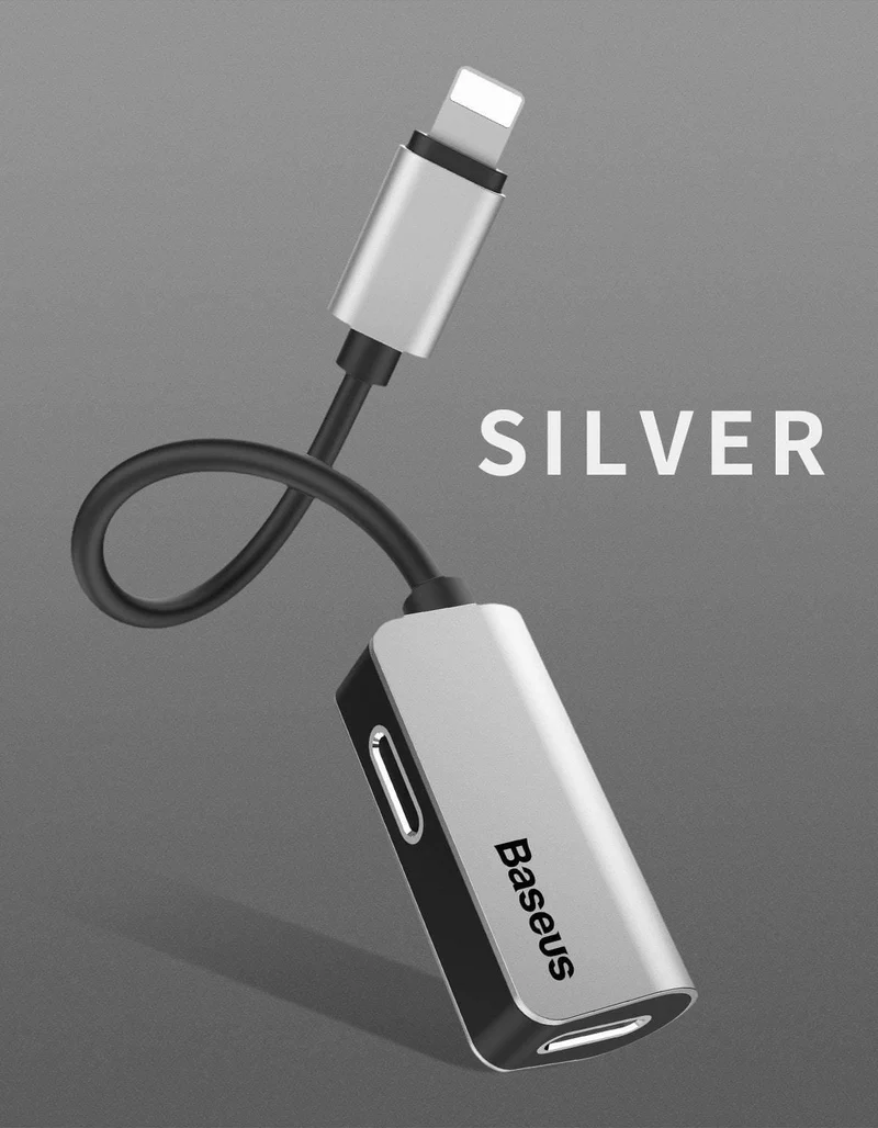 Baseus Aux Audio Kopfhörer Kopfhörer Adapter für iPhone Xs Max Xr X 8 7 Anschluss Ladegerät Splitter 2 in 1 Für Lightning Adapter