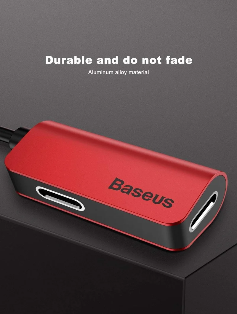 Baseus Aux Audio Kopfhörer Kopfhörer Adapter für iPhone Xs Max Xr X 8 7 Anschluss Ladegerät Splitter 2 in 1 Für Lightning Adapter
