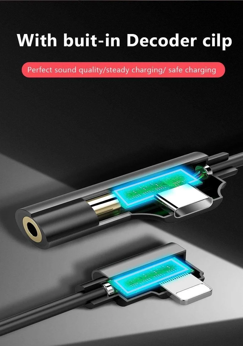 2in1 Lighting 3.5mm Kopfhöreranschluss für iPhone X 8 7 Plus Audio-Ladeadapter AUX Splitter-Kabeladapter für iPhone