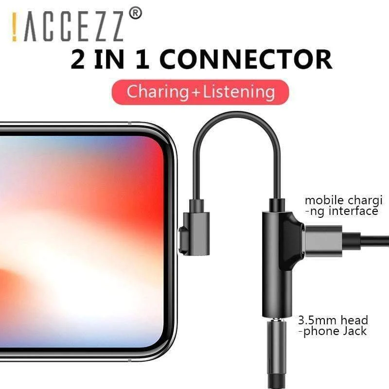 2in1 Lighting 3.5mm Kopfhöreranschluss für iPhone X 8 7 Plus Audio-Ladeadapter AUX Splitter-Kabeladapter für iPhone