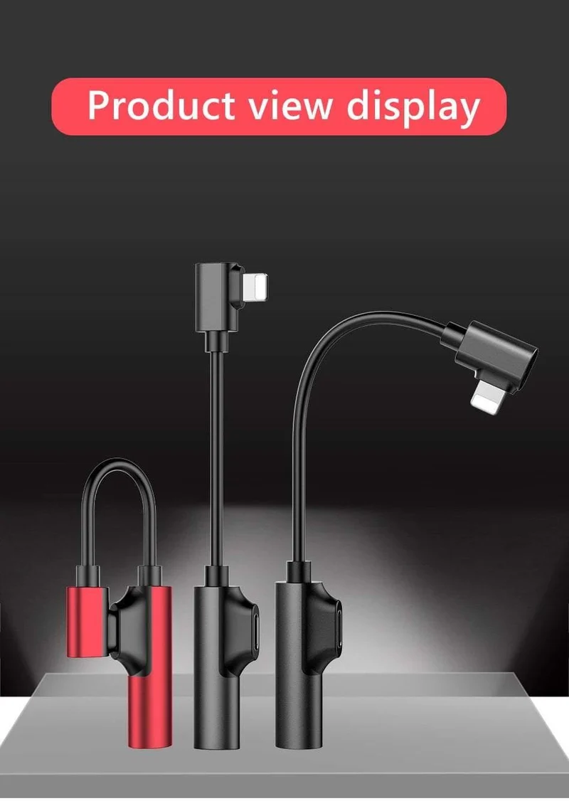 2in1 Lighting 3.5mm Kopfhöreranschluss für iPhone X 8 7 Plus Audio-Ladeadapter AUX Splitter-Kabeladapter für iPhone