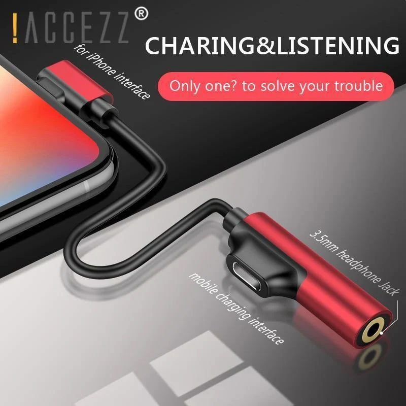 2in1 Lighting 3.5mm Kopfhöreranschluss für iPhone X 8 7 Plus Audio-Ladeadapter AUX Splitter-Kabeladapter für iPhone