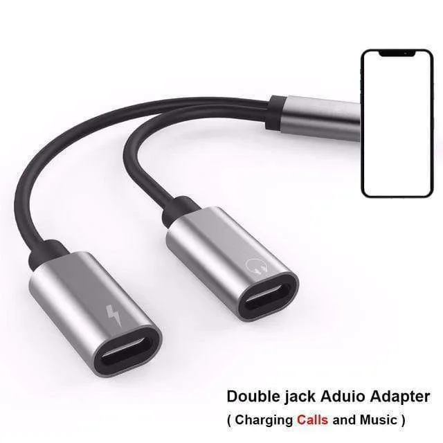 Doppelbuchsenadapter Für iPhone 7 8 XS XR Ladegerät Anruf oder Musik und 3.5mm Kopfhörer Aux Audio Converter Unterstützung iOS12