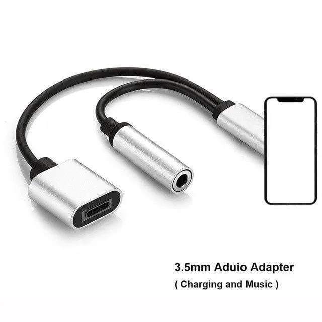 Doppelbuchsenadapter Für iPhone 7 8 XS XR Ladegerät Anruf oder Musik und 3.5mm Kopfhörer Aux Audio Converter Unterstützung iOS12
