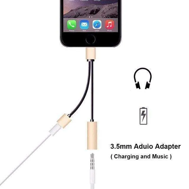 Doppelbuchsenadapter Für iPhone 7 8 XS XR Ladegerät Anruf oder Musik und 3.5mm Kopfhörer Aux Audio Converter Unterstützung iOS12