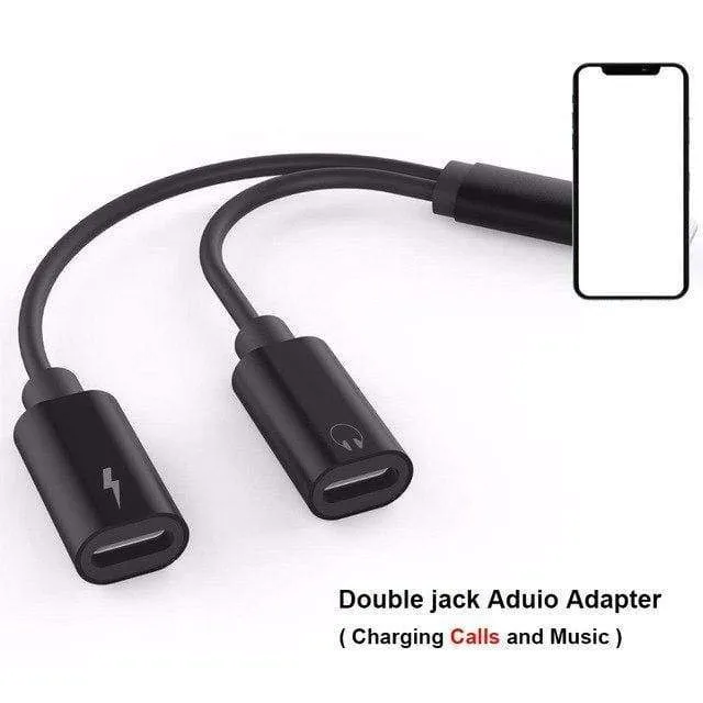 Doppelbuchsenadapter Für iPhone 7 8 XS XR Ladegerät Anruf oder Musik und 3.5mm Kopfhörer Aux Audio Converter Unterstützung iOS12