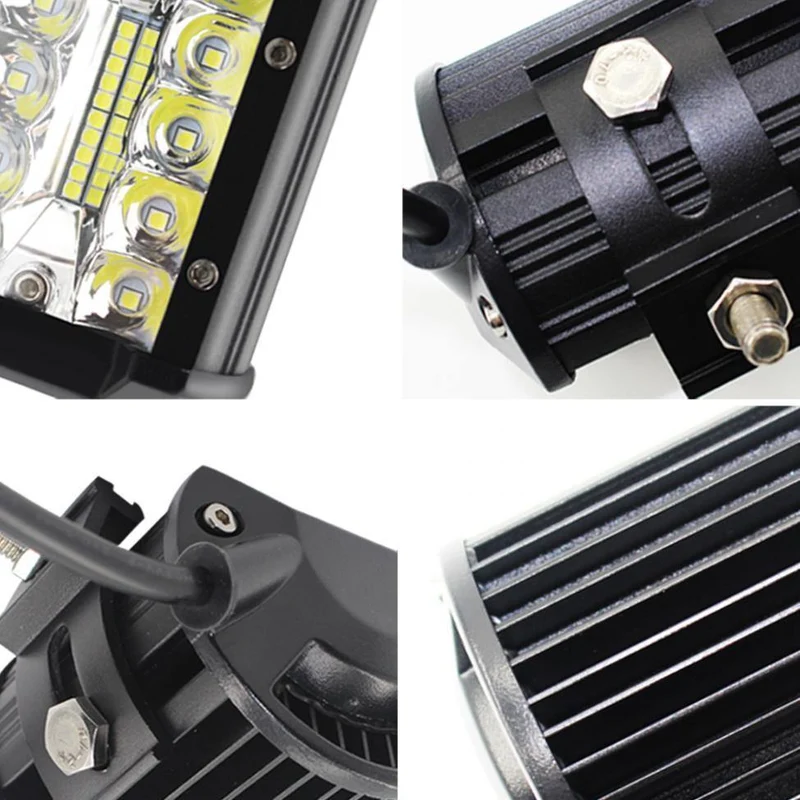 7 Zoll 120W 16000LM 6000K Weiß Dreireihiges Auto-Arbeitslicht LED-Leisten Arbeitsscheinwerferlampe für LKW-Motorrad-SUV/ATV-Auto-Boot