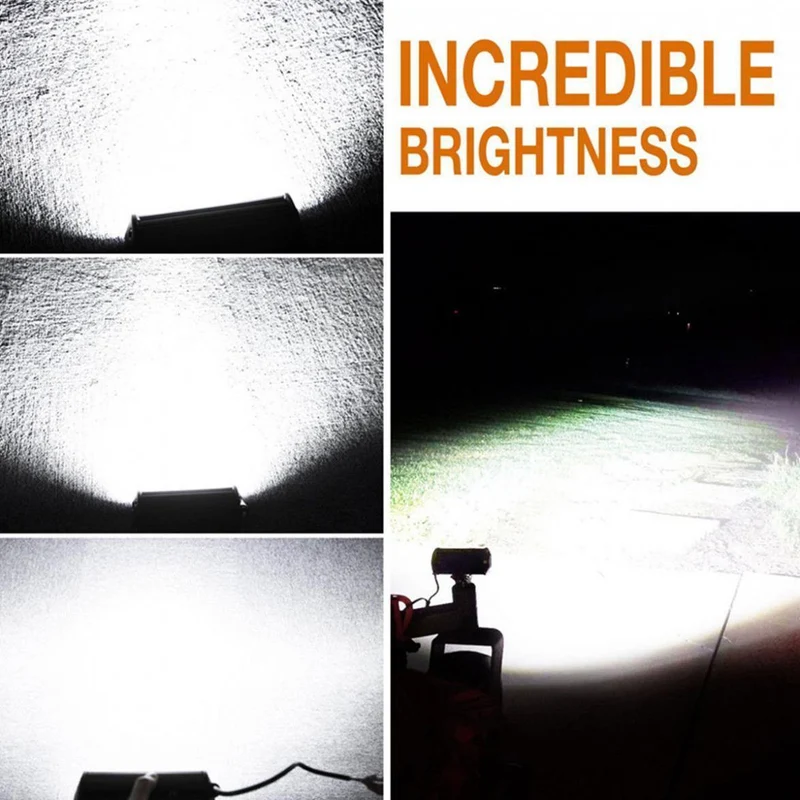 7 Zoll 120W 16000LM 6000K Weiß Dreireihiges Auto-Arbeitslicht LED-Leisten Arbeitsscheinwerferlampe für LKW-Motorrad-SUV/ATV-Auto-Boot