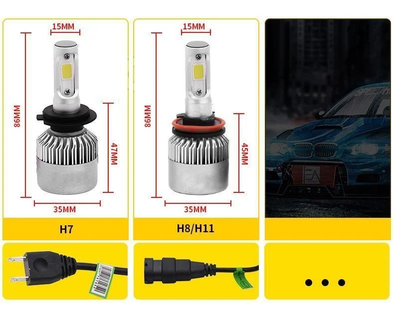 1 Paar Led Scheinwerfer H7 LED H3 H11 H27 HB3 HB4 9006 LED 72W 8000LM Autoscheinwerfer H4 Led Birnen H13 9007 Autolicht Autozubehör