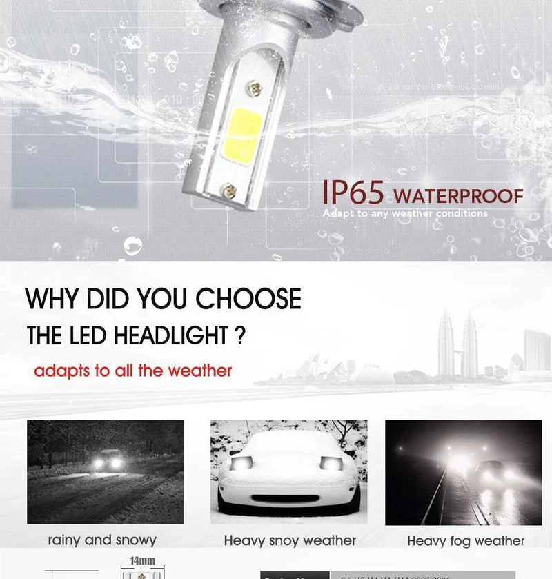 COB Chips 6000K C6 Auto Licht Nebel Led Lampe H11 2 Pcs H4 H7 H1 H3 H13 9012 9005 9006 Spot Led Nebel H11 Led Canbus Kein Fehler