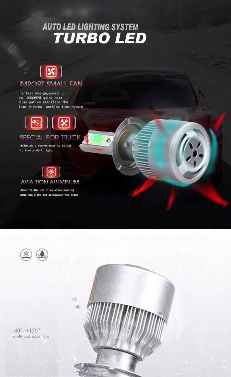 COB Chips 6000K C6 Auto Licht Nebel Led Lampe H11 2 Pcs H4 H7 H1 H3 H13 9012 9005 9006 Spot Led Nebel H11 Led Canbus Kein Fehler