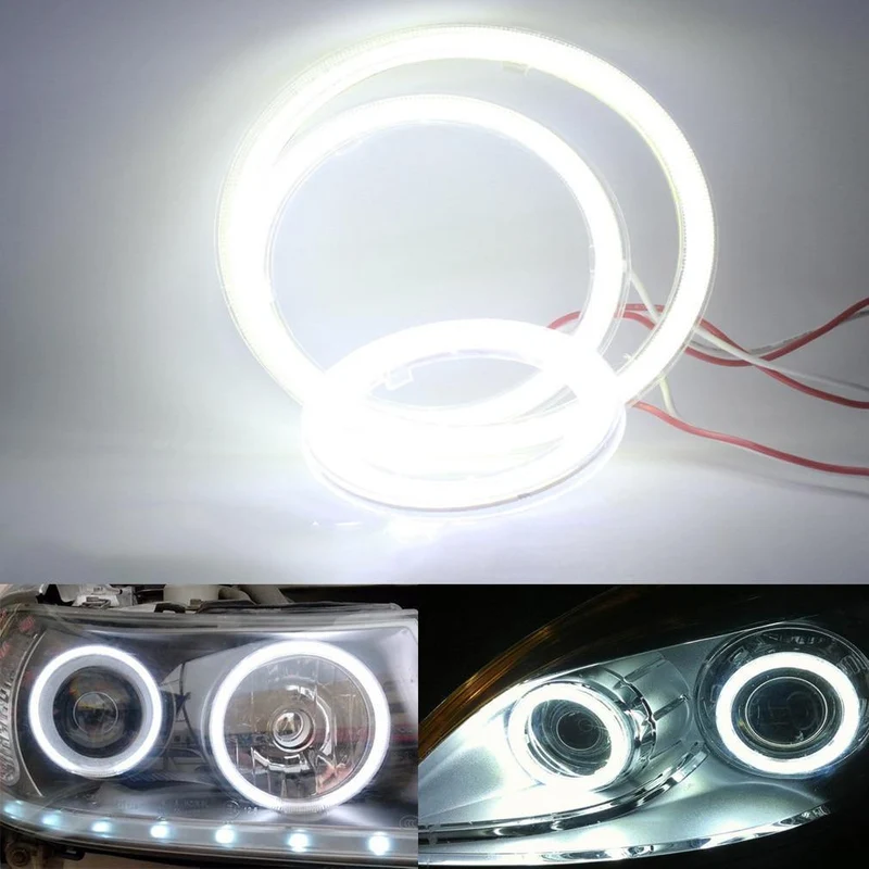 2 stücke COB Halo-Ring Birne Tagfahrlicht Scheinwerfer Lampe 12V Auto LED Angel Eyes Licht 60MM 70MM 80MM 90MM 100MM 110MM 120MM