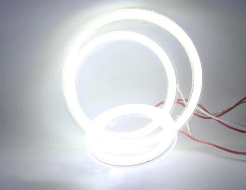 2 stücke COB Halo-Ring Birne Tagfahrlicht Scheinwerfer Lampe 12V Auto LED Angel Eyes Licht 60MM 70MM 80MM 90MM 100MM 110MM 120MM