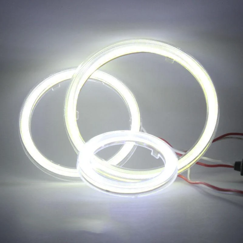2 stücke COB Halo-Ring Birne Tagfahrlicht Scheinwerfer Lampe 12V Auto LED Angel Eyes Licht 60MM 70MM 80MM 90MM 100MM 110MM 120MM