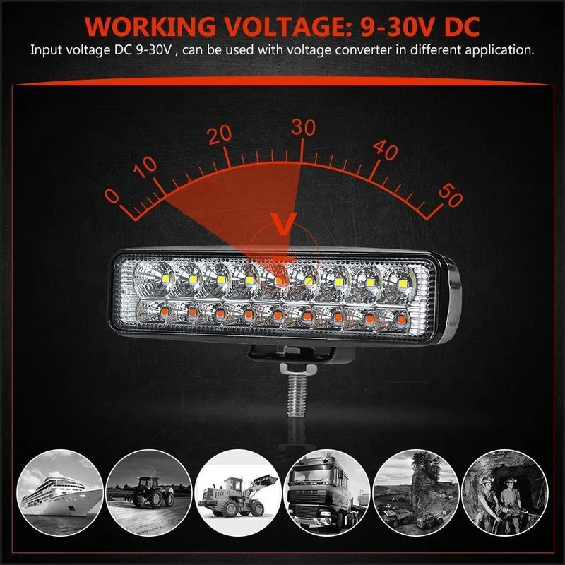 1 / 2Pcs 6 inch 18W LED Arbeitsscheinwerfer Scheinwerfer LKW-Licht Für Jeep-Motorräder Offroad 4x4 ATV 4WD SUV UAZ Auto-Nebelscheinwerfer
