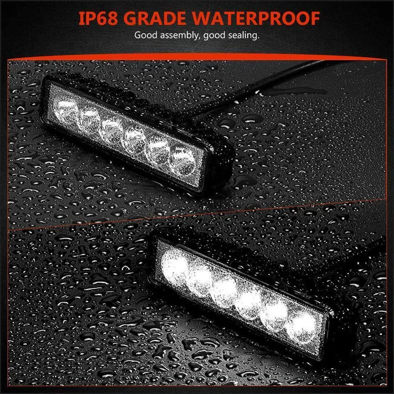 1 / 2Pcs 6 inch 18W LED Arbeitsscheinwerfer Scheinwerfer LKW-Licht Für Jeep-Motorräder Offroad 4x4 ATV 4WD SUV UAZ Auto-Nebelscheinwerfer