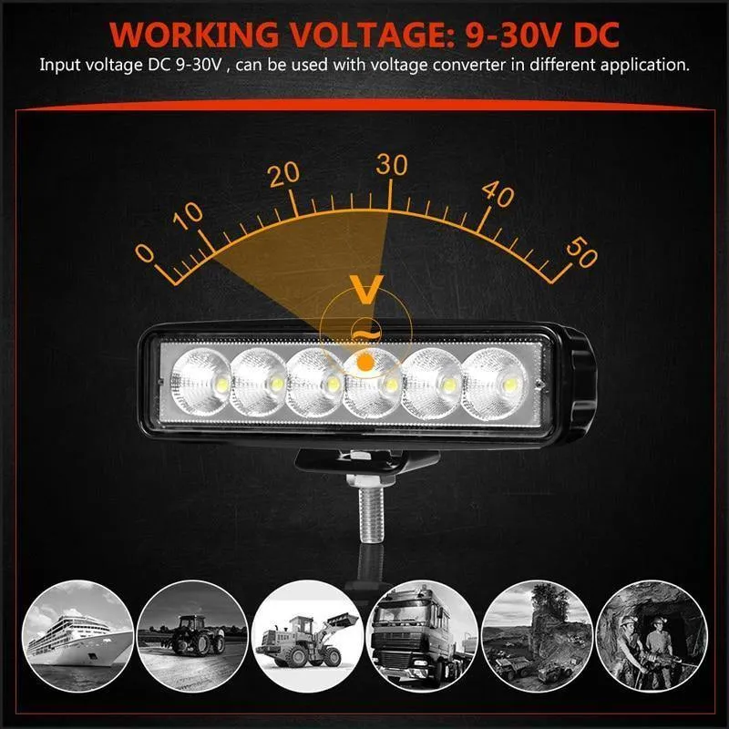 1 / 2Pcs 6 inch 18W LED Arbeitsscheinwerfer Scheinwerfer LKW-Licht Für Jeep-Motorräder Offroad 4x4 ATV 4WD SUV UAZ Auto-Nebelscheinwerfer