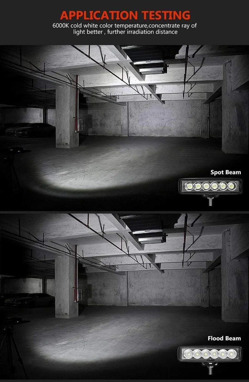 1 / 2Pcs 6 inch 18W LED Arbeitsscheinwerfer Scheinwerfer LKW-Licht Für Jeep-Motorräder Offroad 4x4 ATV 4WD SUV UAZ Auto-Nebelscheinwerfer