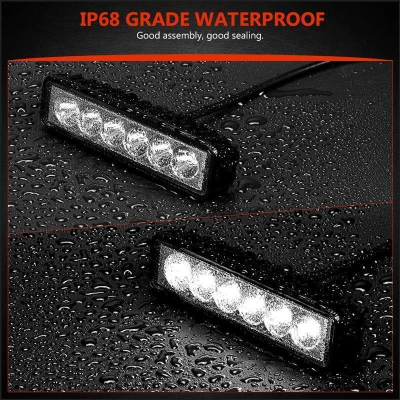 1 / 2Pcs 6 inch 18W LED Arbeitsscheinwerfer Scheinwerfer LKW-Licht Für Jeep-Motorräder Offroad 4x4 ATV 4WD SUV UAZ Auto-Nebelscheinwerfer