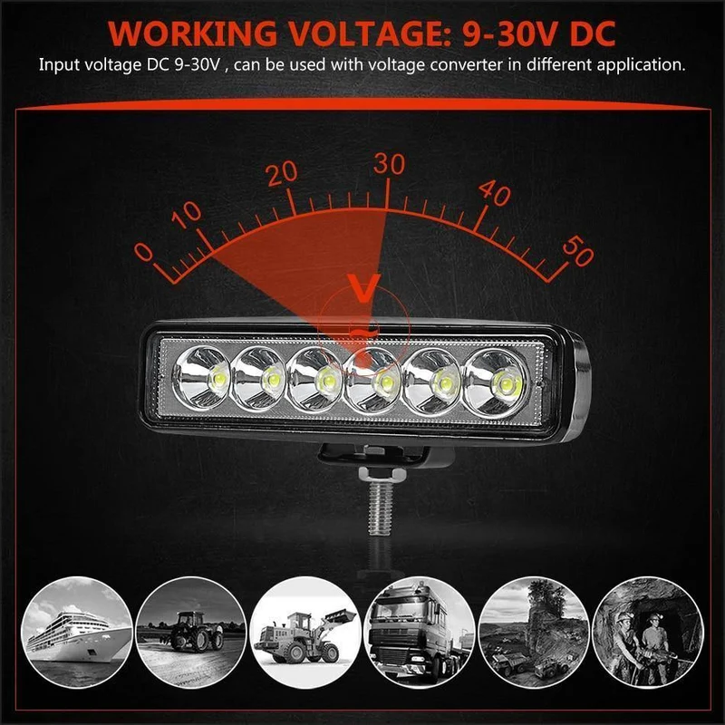 1 / 2Pcs 6 inch 18W LED Arbeitsscheinwerfer Scheinwerfer LKW-Licht Für Jeep-Motorräder Offroad 4x4 ATV 4WD SUV UAZ Auto-Nebelscheinwerfer
