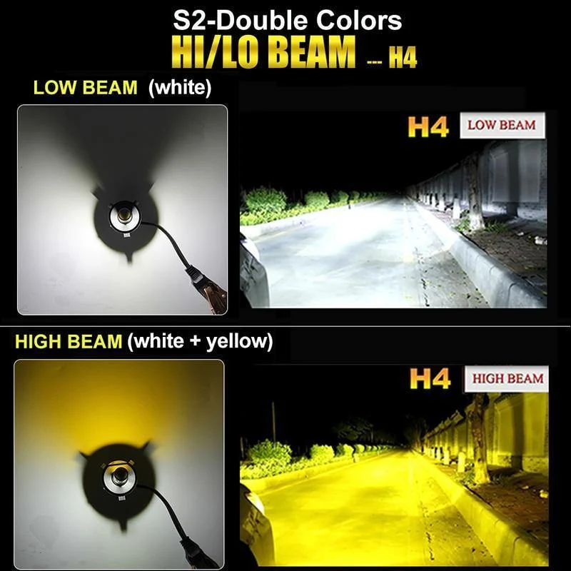 H4 Led-Licht Scheinwerfer Lampe Dual Farben H7 H4 H1 H8 H11 H13 9005 9006 HB4 Auto Licht H7 Auto Led Glühbirne H3 Nebel Licht