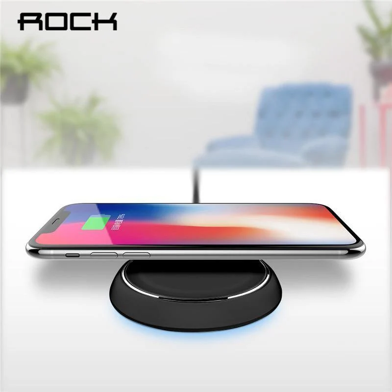 ROCK QI Wireless-Ladegerät für iPhone X 10 8 Samsung Note 8 S8 Plus S7 S6 Edge-Telefon Schnelllade-Pad Schnellladung Smart USB Dock