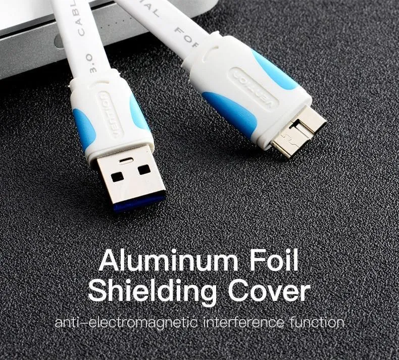 Vention Micro-USB-3.0-Kabel, 2 m, 0.5 m, schnelles USB-Ladegerät, Datensynchronisierungskabel, USB 3.0-Handykabel für Samsung S5-Festplatte