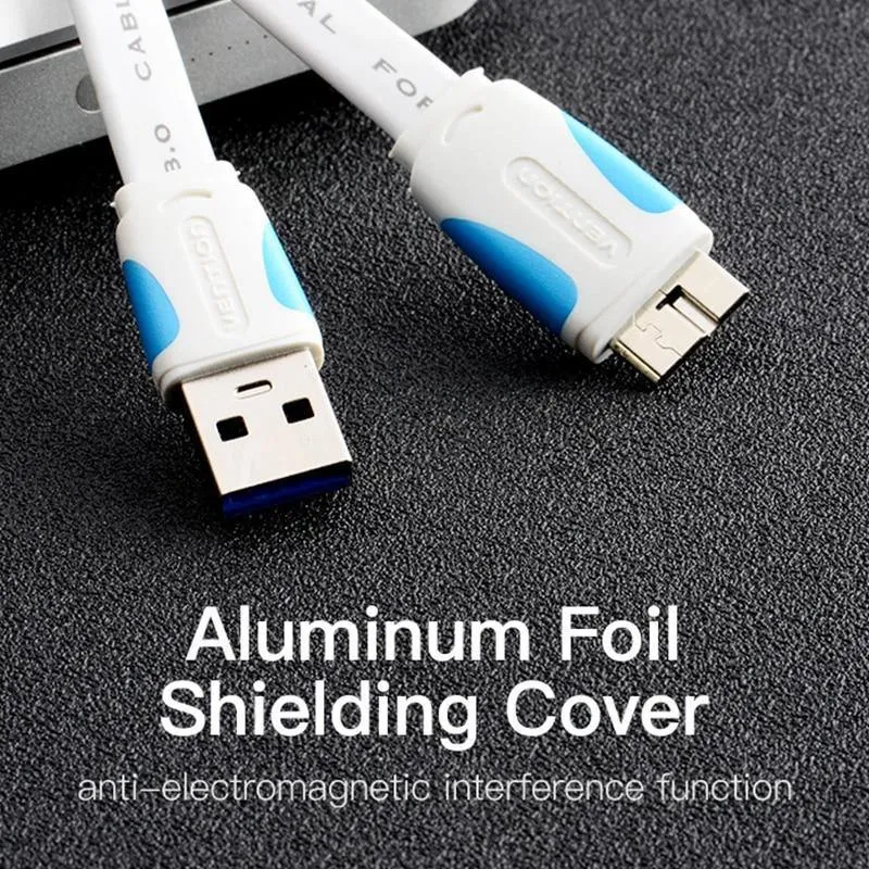 Vention Micro-USB-3.0-Kabel, 2 m, 0.5 m, schnelles USB-Ladegerät, Datensynchronisierungskabel, USB 3.0-Handykabel für Samsung S5-Festplatte