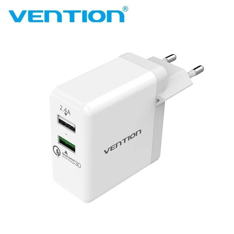 Tions Schnellladegerät 3.0 2-Port-USB-Ladegerät EU-Stecker Weiß Handy-Ladegerät für XiaoMi HTC Google QC3.0 Schnelles Wandladegerät