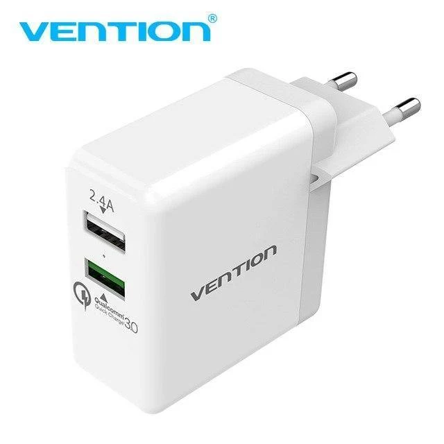 Tions Schnellladegerät 3.0 2-Port-USB-Ladegerät EU-Stecker Weiß Handy-Ladegerät für XiaoMi HTC Google QC3.0 Schnelles Wandladegerät